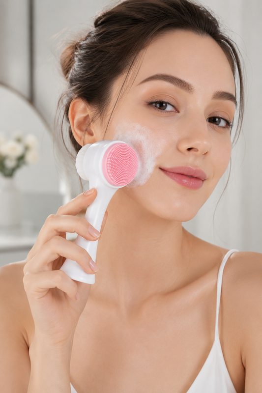 Dual-Sided Silicone Facial Cleansing Brush