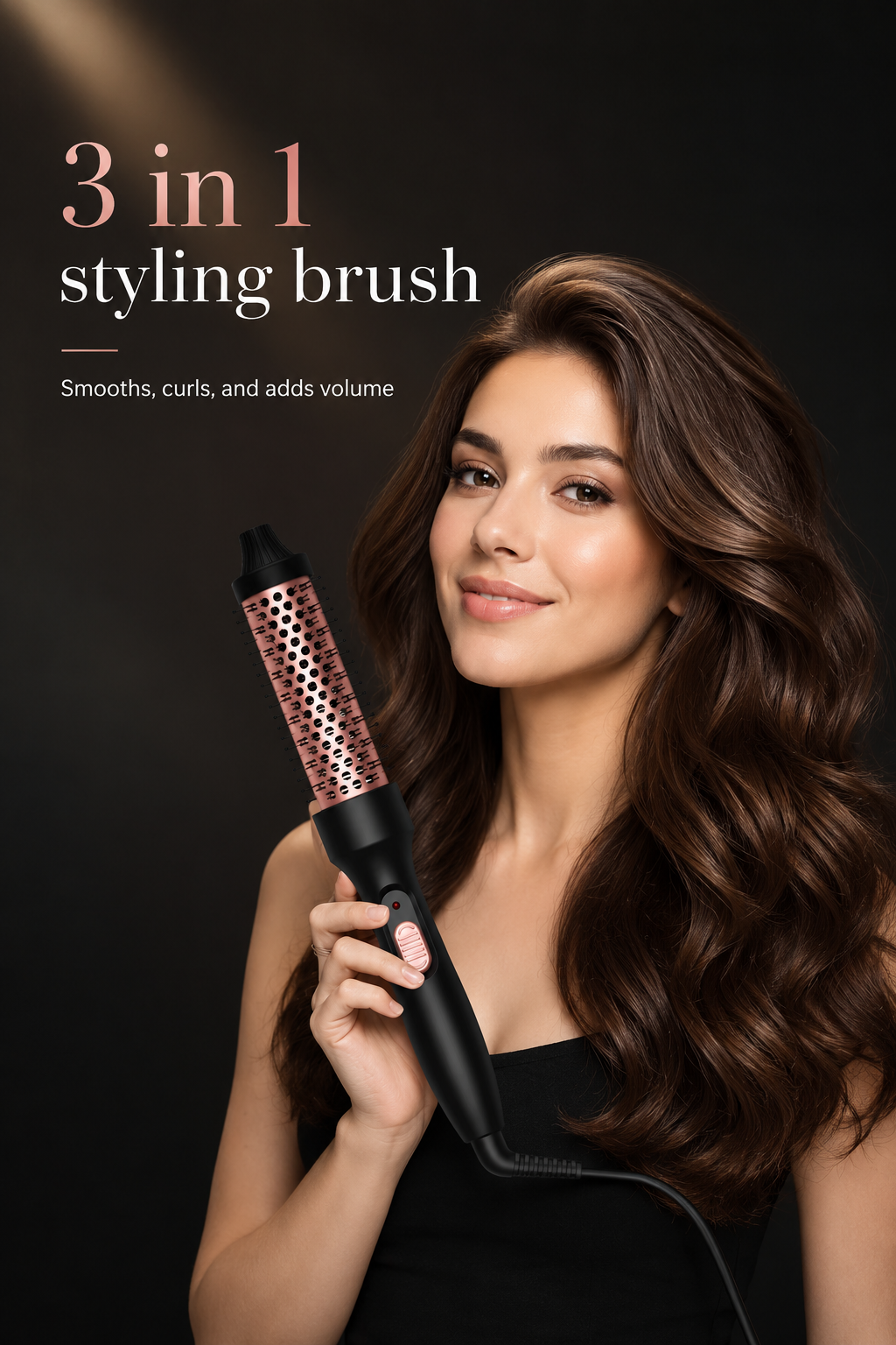 Curling Thermal Brush Double PTC Heated Curling Iron Brush Anti-Scald Round Brush 32mm Hair Curler Hot Volumizing Brush Styler