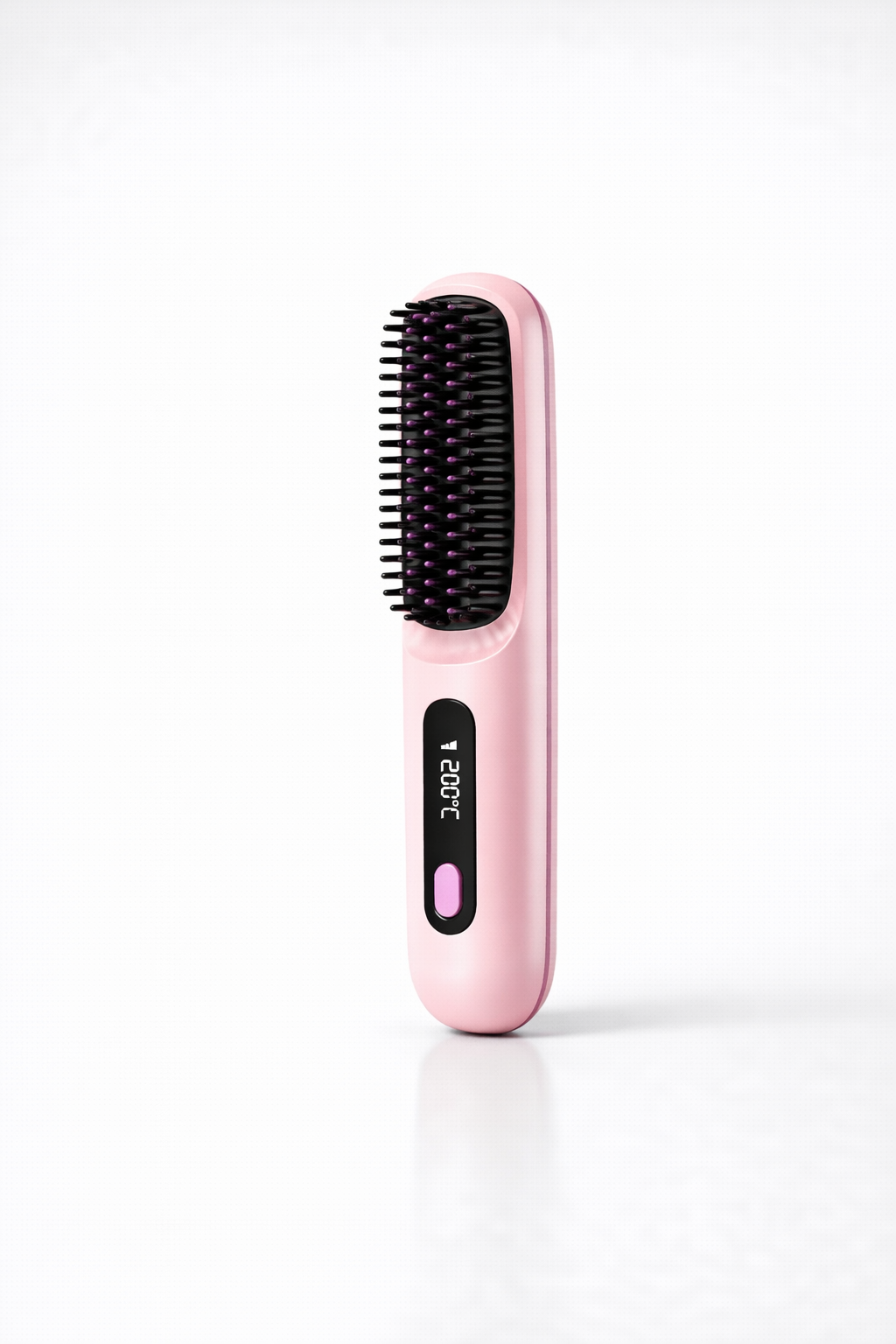 Hair Straightener Brush USB Rechargeable Cordless Negative Ions Hot Brush Electric Fluffy Curly Hair Styling Detangling Comb