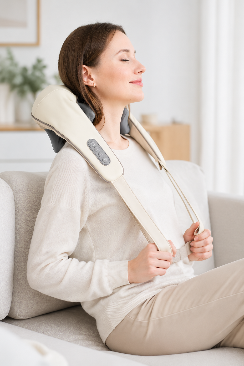 26W Brushless Motor Neck and Shoulder Massager Wireless Shoulder and Back Kneading Massage Shawl Neck Massager