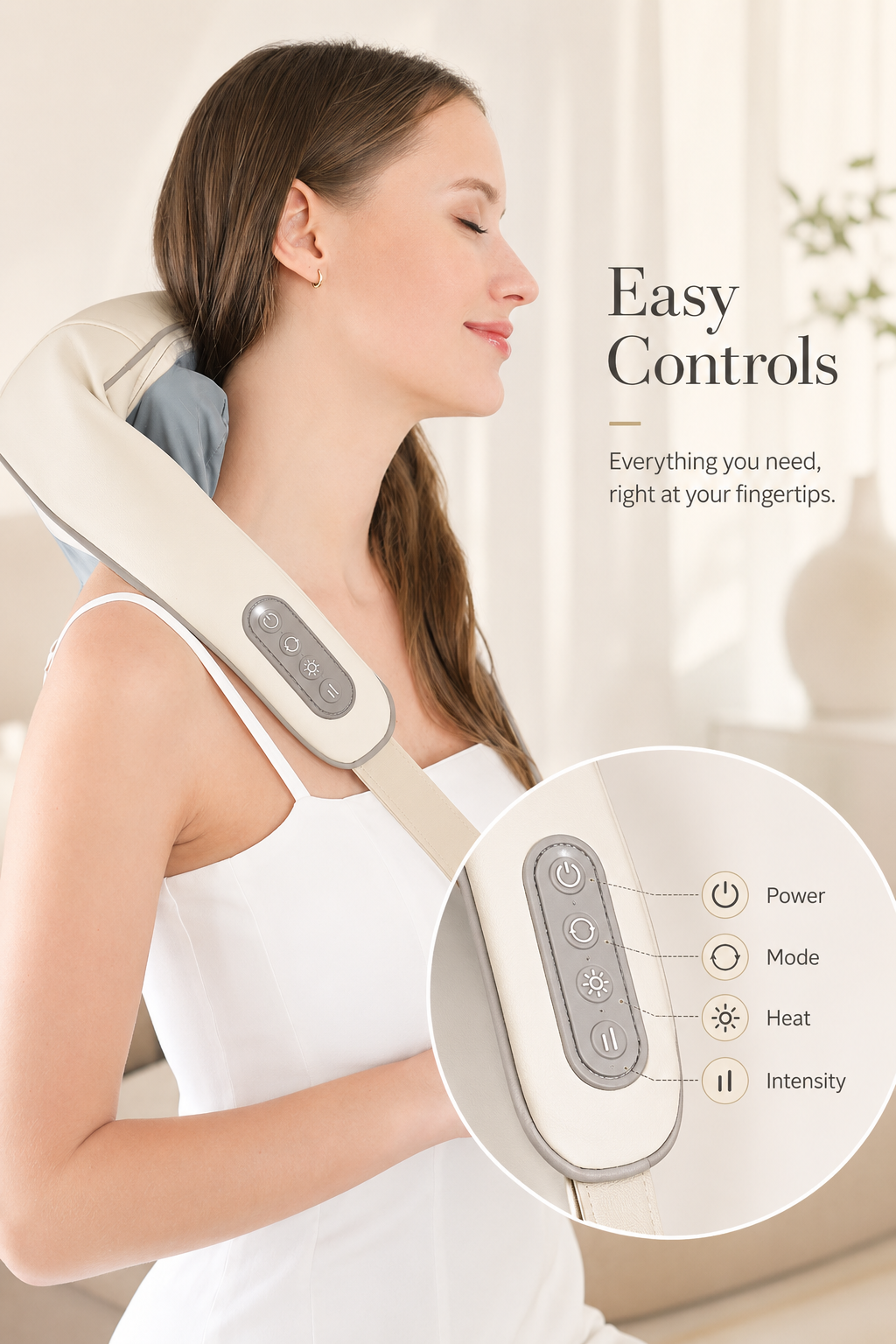 26W Brushless Motor Neck and Shoulder Massager Wireless Shoulder and Back Kneading Massage Shawl Neck Massager