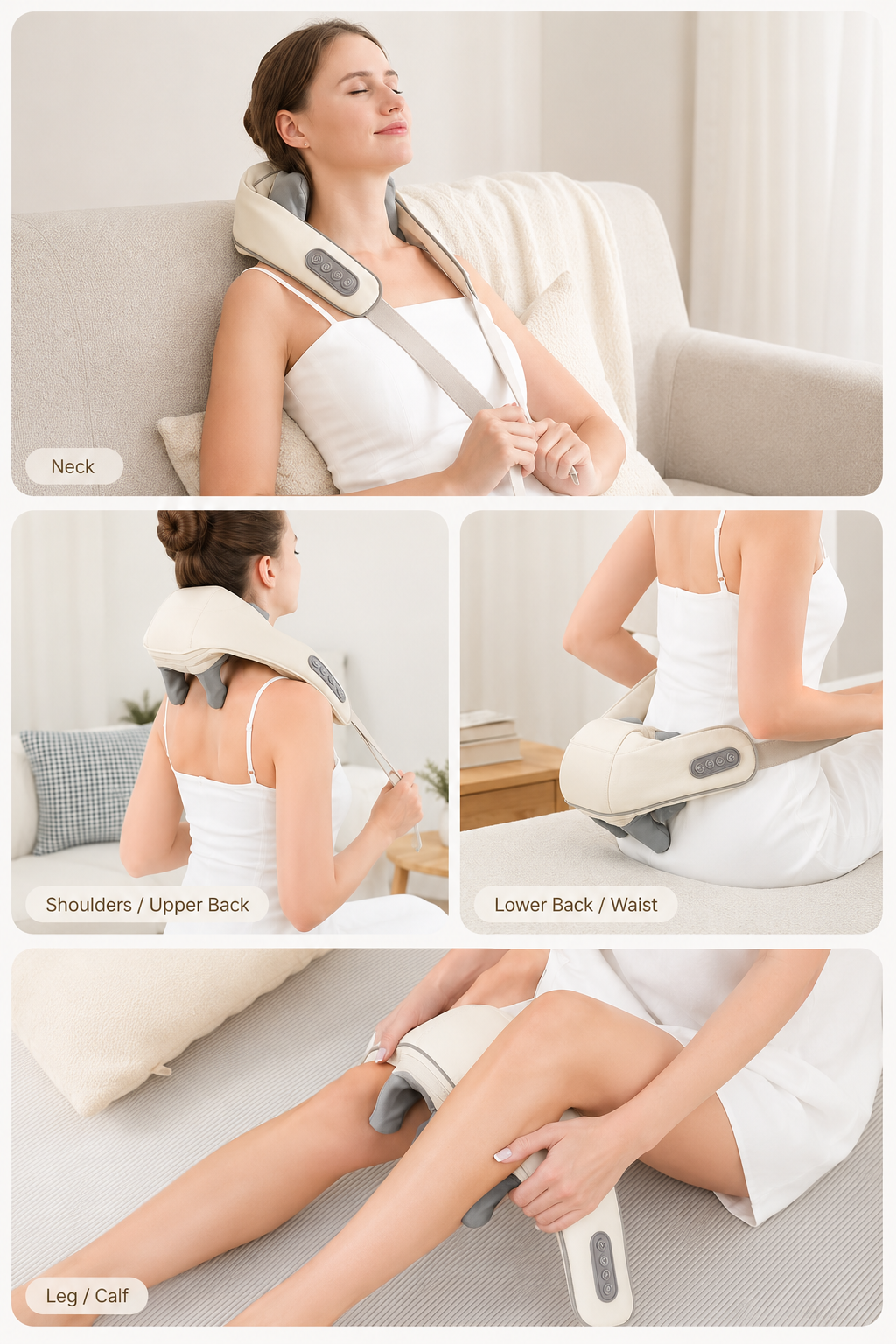 26W Brushless Motor Neck and Shoulder Massager Wireless Shoulder and Back Kneading Massage Shawl Neck Massager