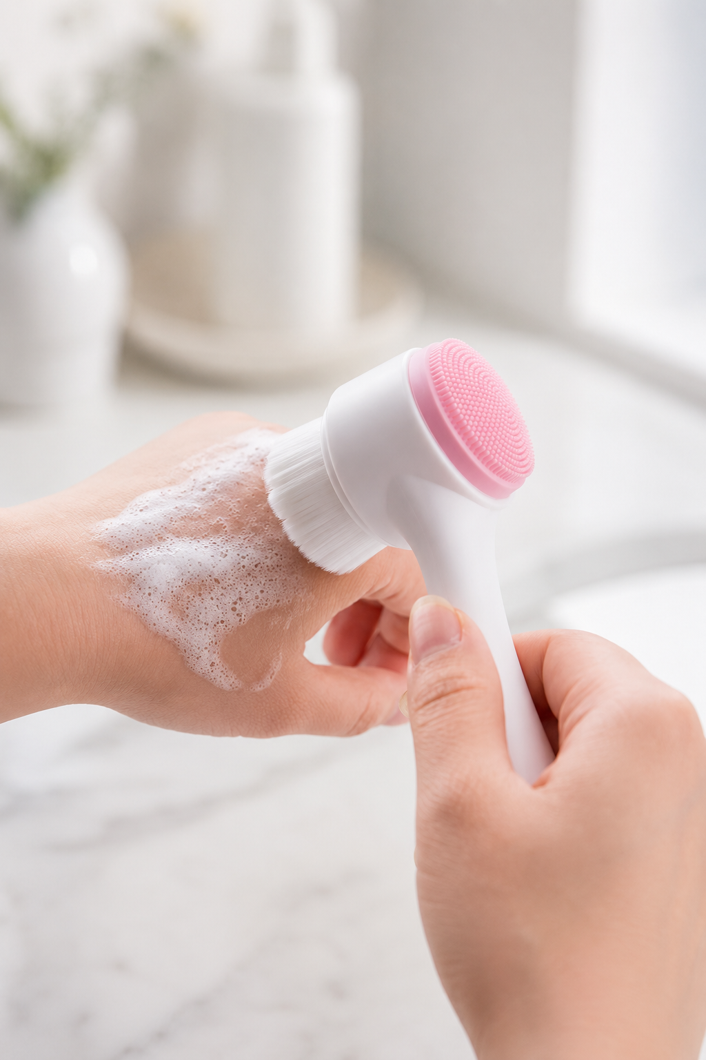 Dual-Sided Silicone Facial Cleansing Brush
