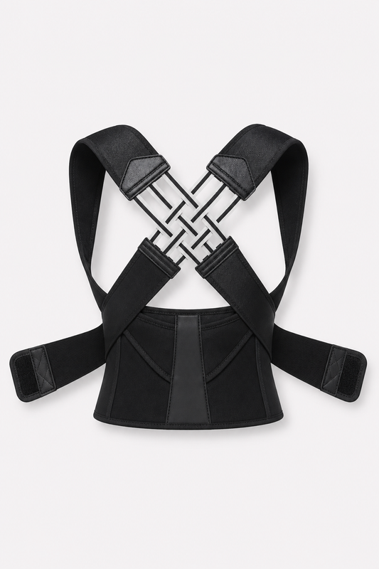 Black Posture Corrector Brace, Breathable Elastic Back Support Belt, Adjustable Shoulder Posture Trainer for Students, Upper Back