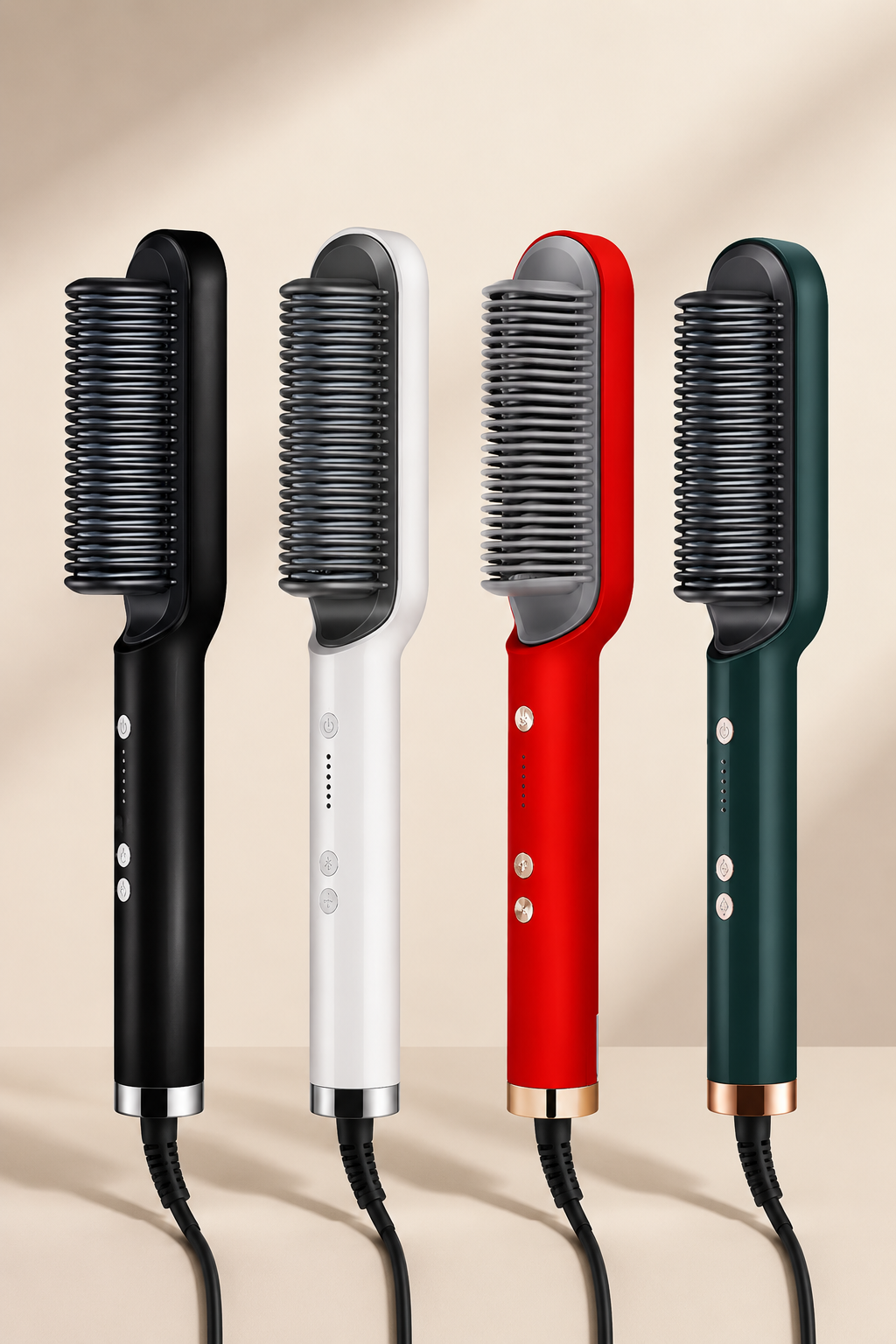 Hair Straightener Ceramic Hot Comb 2 in 1 Electric Straighten Hair Brush Negative Ion Fast Heating Styling Tool