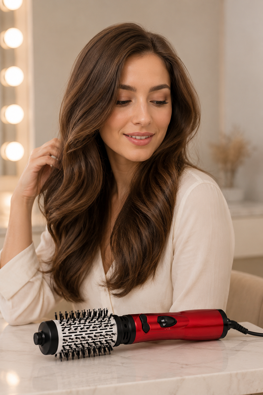 Hair Dryer Brush 2-in-1 Hot Air Spin Brush Curling Straightening Styling Auto-Rotating Ionic Round Blow Dryer Volumizer