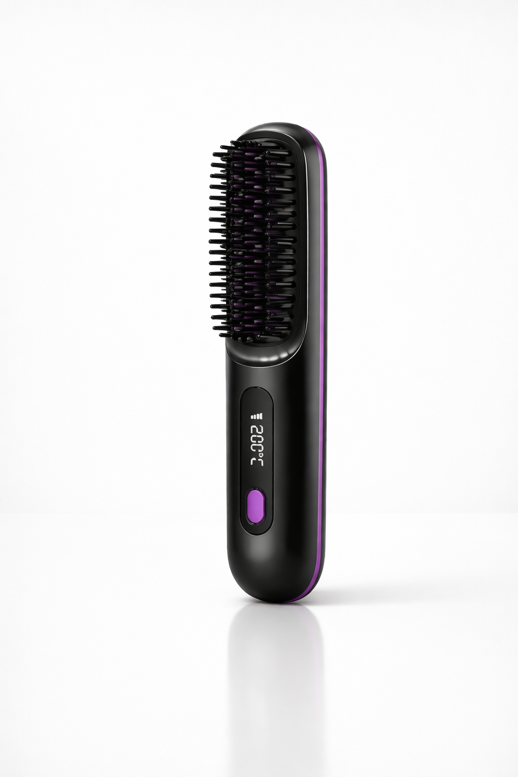Hair Straightener Brush USB Rechargeable Cordless Negative Ions Hot Brush Electric Fluffy Curly Hair Styling Detangling Comb